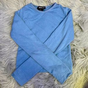 blue knit rib sweater